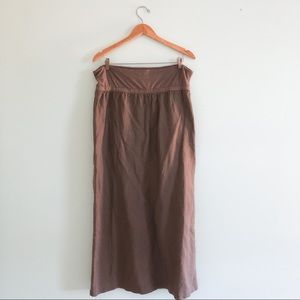 New York & Company Taupe Linen Maxi Skirt
